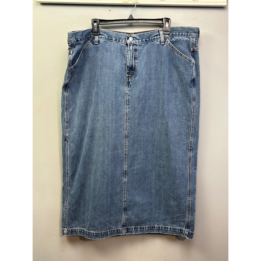 Levi's Skirt Women 20W Blue Surplus Carpenter Denim Midi Skirt Modest